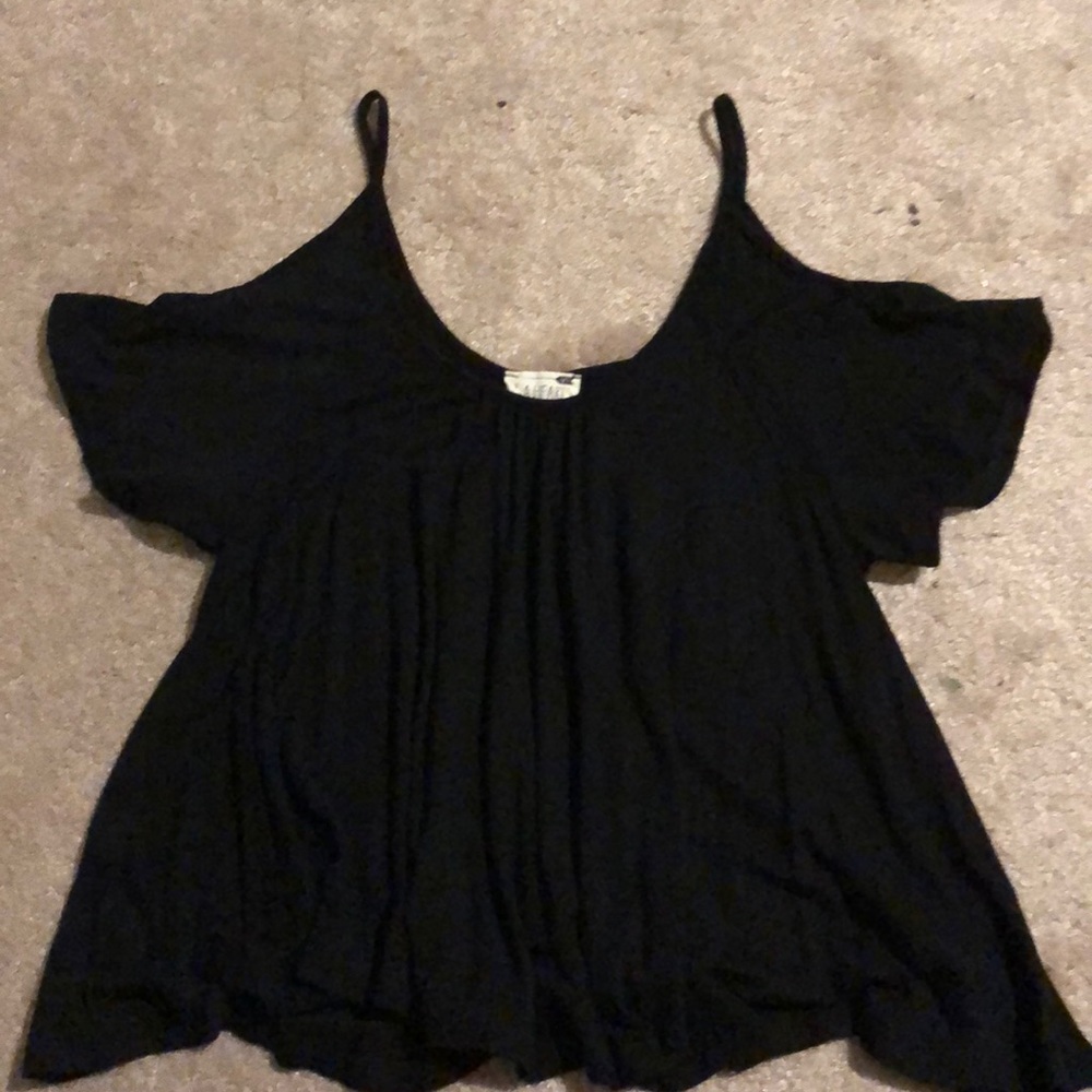 Black Cold Shoulder Top
